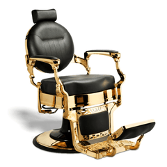 black and gold barber chair