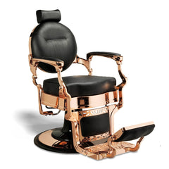 black and rose gold barber chair