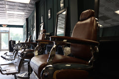 brown barber chair