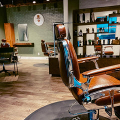 brown barber chair