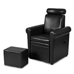 black portable pedicure chair with stool 