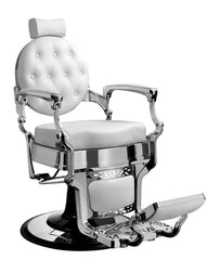 white and silver barber chair 