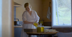 Emma at home in her kitchen