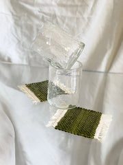 Forest Green hand woven Wool Coasters
