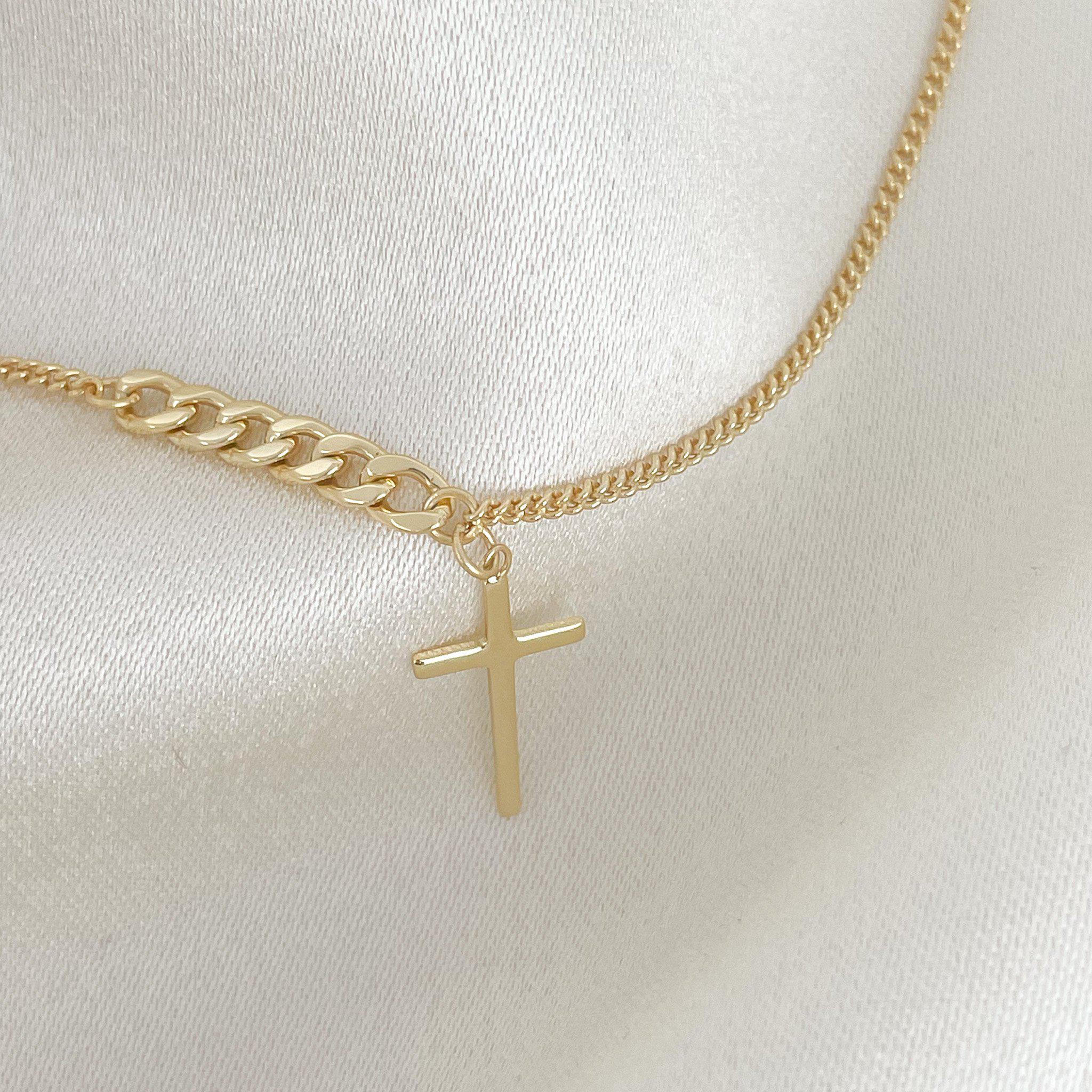 Gold Cross Necklace – Dos Nueve Studio
