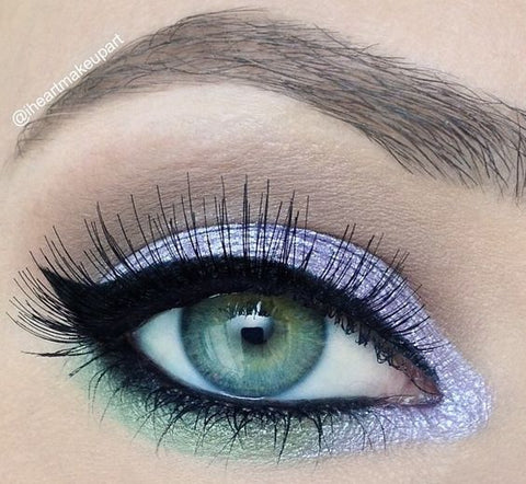 lavender and mint green eyeshadow