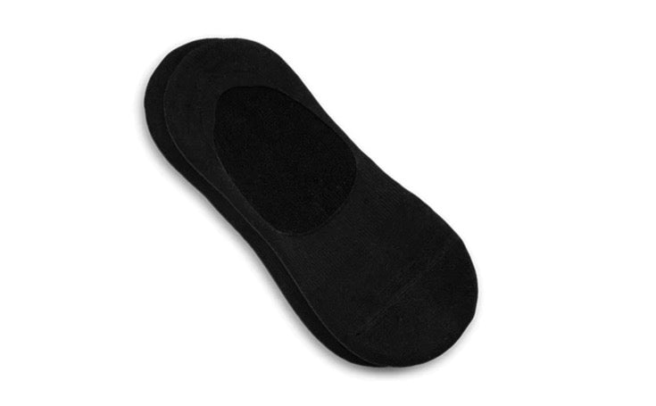 a pair of black no show socks by neverquit socks brand