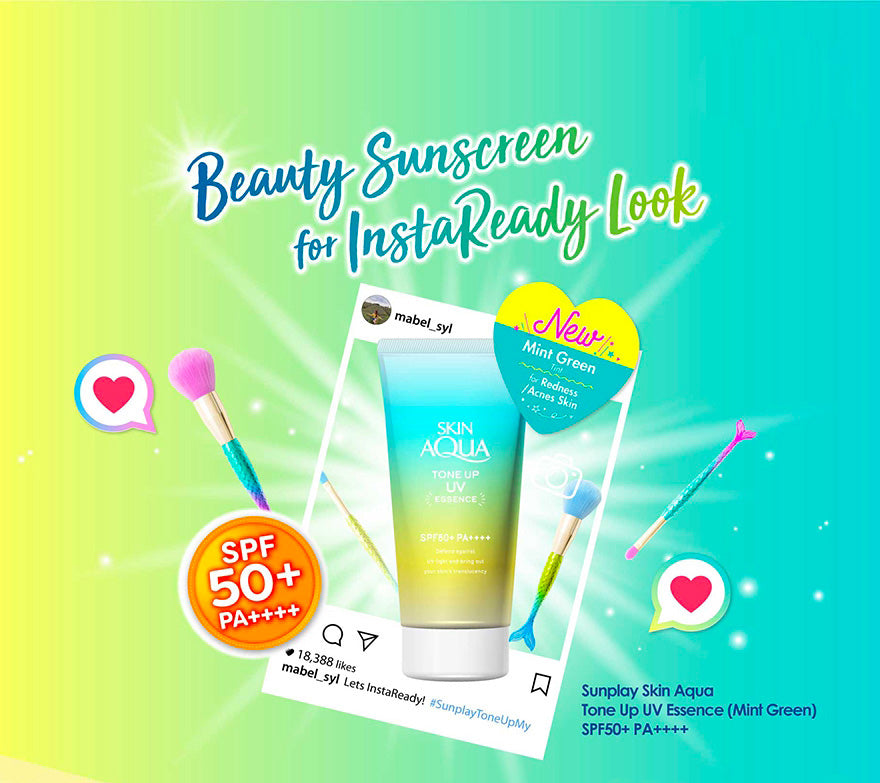 ROHTO SKIN AQUA Tone-up UV Essence Mint Green Sunscreen SPF50+ PA++++ 80g