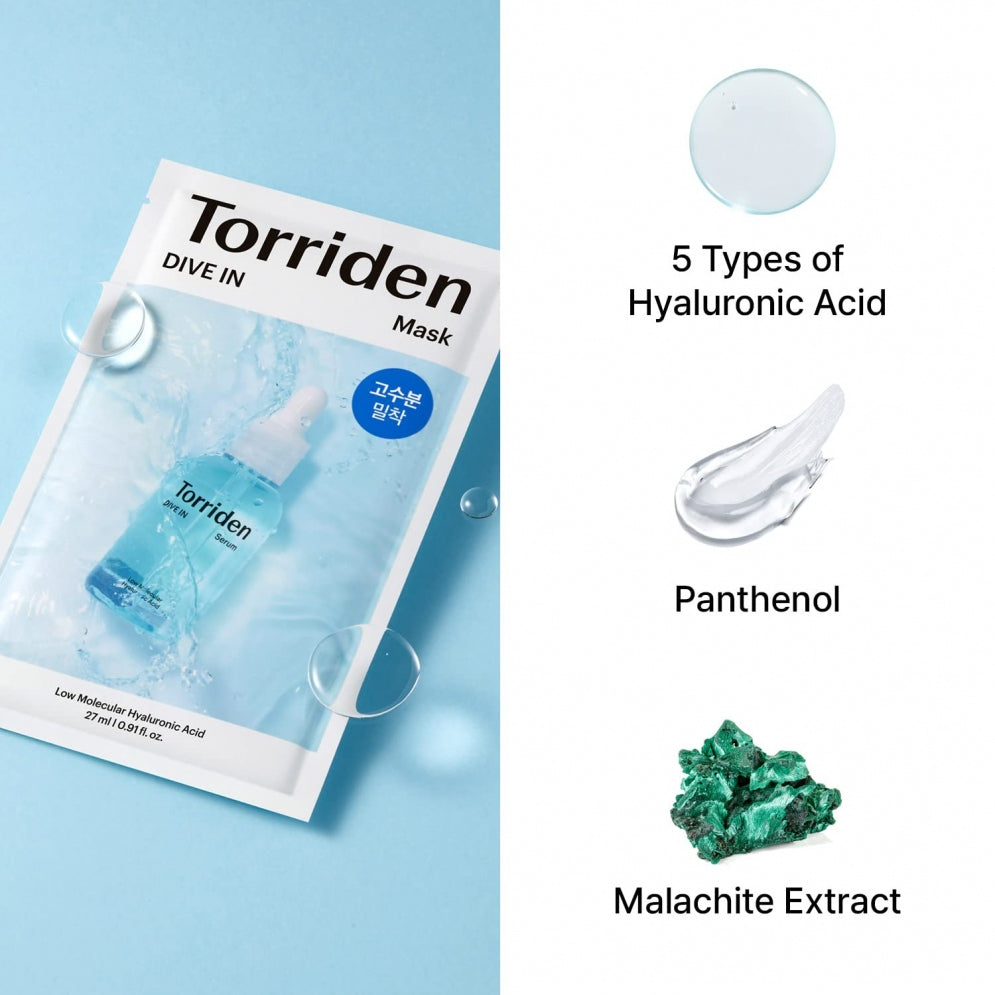 Torriden Dive-In Low Molecule Hyaluronic Acid Mask Pack 1pc - Momoko Cosmetic