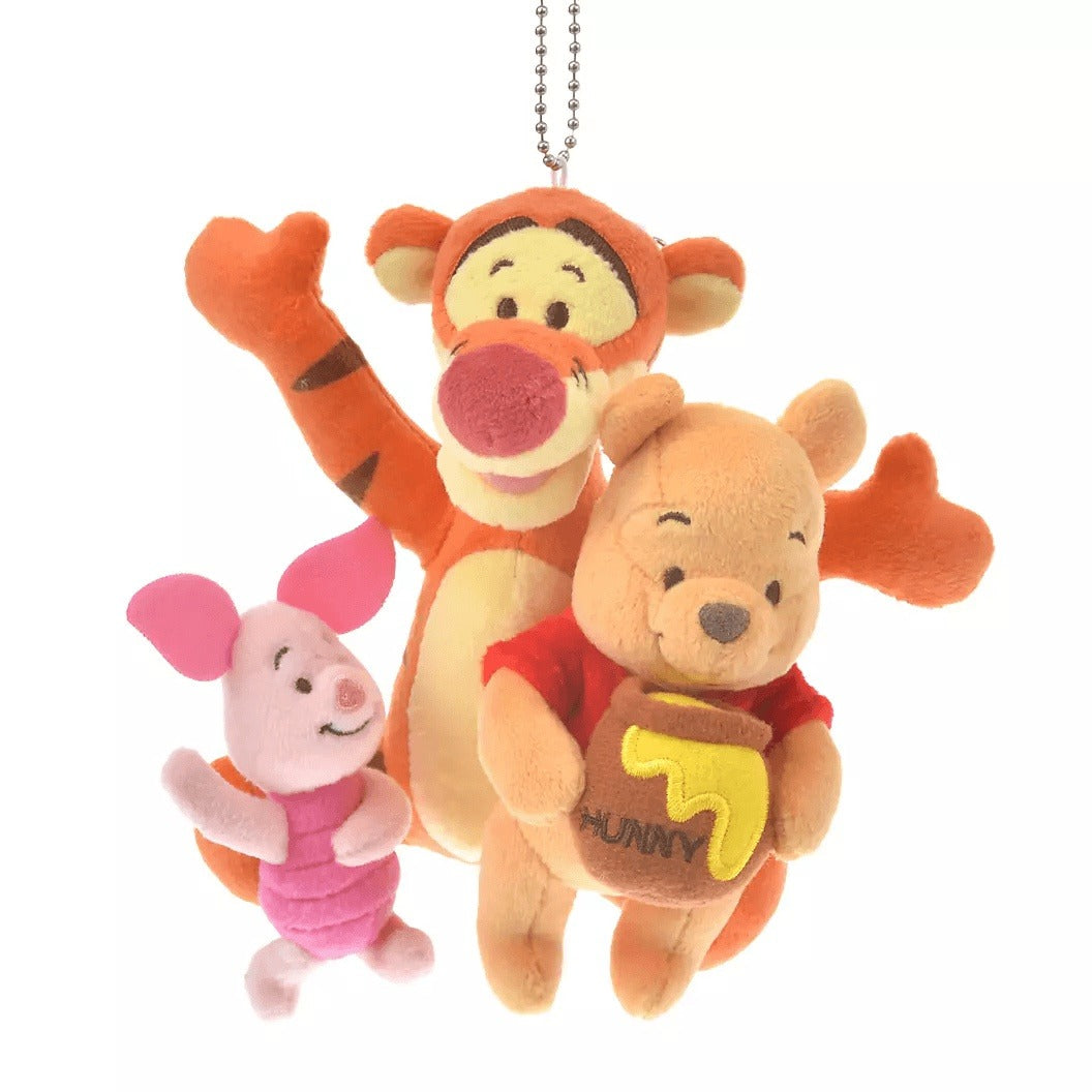 JDS Winnie the Pooh And The Honey Tree 55th Anniversary Plush Keychain x Pooh, Piglet & Tigger