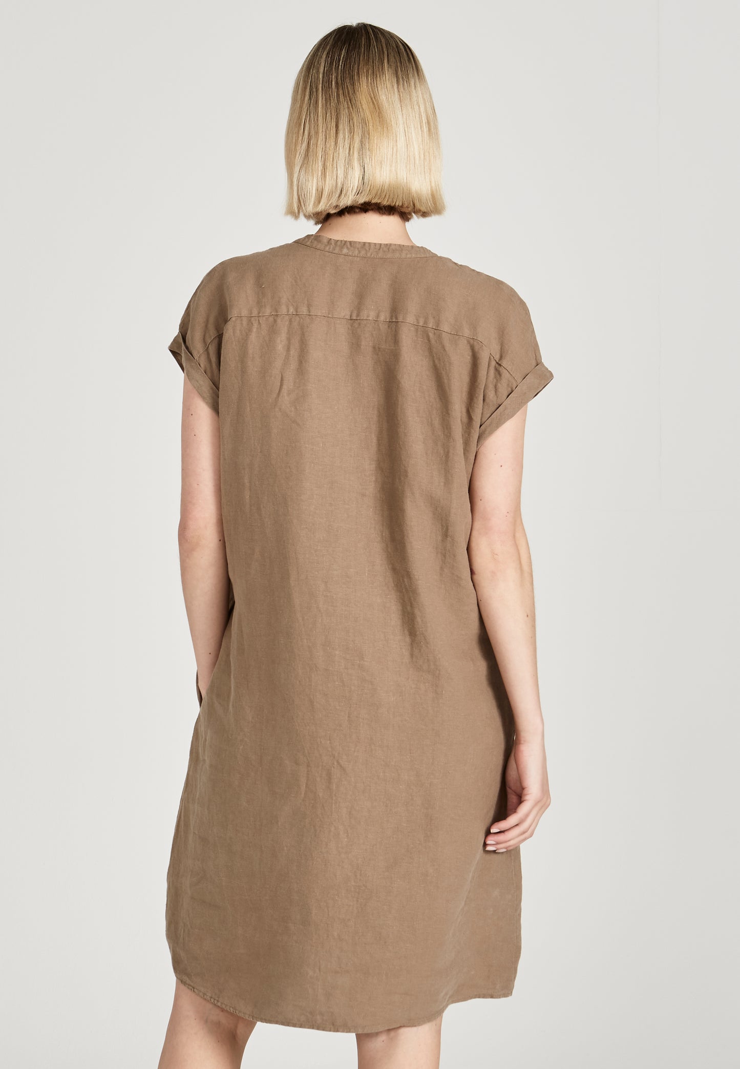GIVN - Bianca Dress Muddy Brown (Linen)