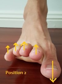 big toe down exercise stretch