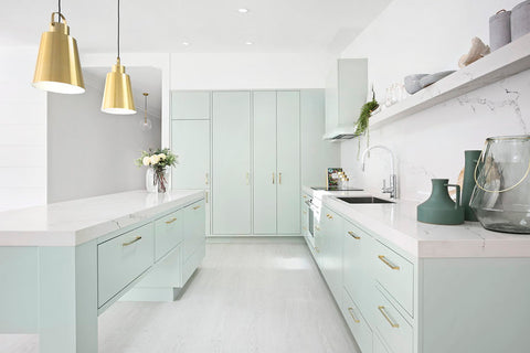 Coloured kitchen cabinetry