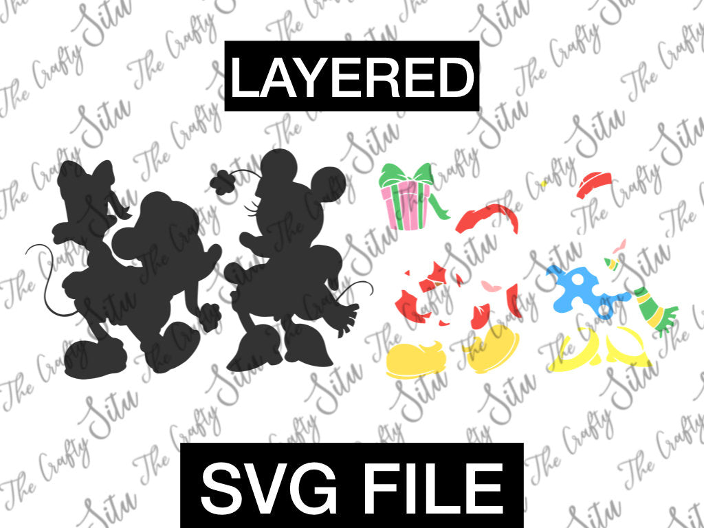 Download Vintage Mickey and Minnie Mouse Christmas SVG Cut File ...