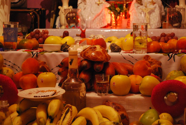 These are details of a homemade offering in Mixquic town located in the Tláhuac delegation south of Mexico City. The construction of the altar varies from family to family, but shares with all altars the joy of receiving visits from the spirits of their most beloved relatives.