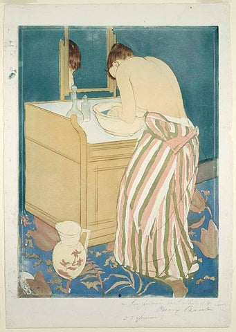 Mary Cassatt, Woman Bathing, drypoint combined with aquatint, 1890–1