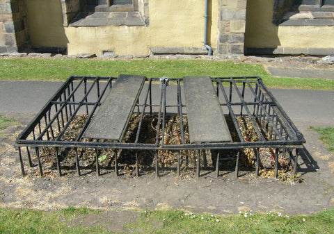 Mortsafe in Greyfriars Kirkyard, Edinburgh, Scotland