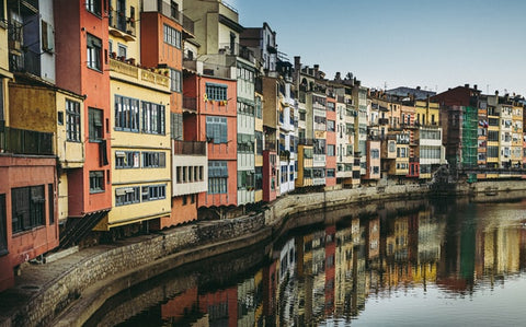 Colourful houses in Girona, Spain by Dovile Ramoskaite