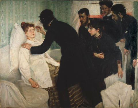 Hypnotic séance. Painting by Swedish artist Richard Bergh, 1887