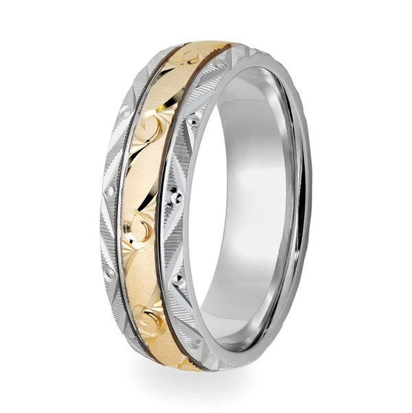 Two Tone Gold Mens Wedding Bands Rings – LTB JEWELRY