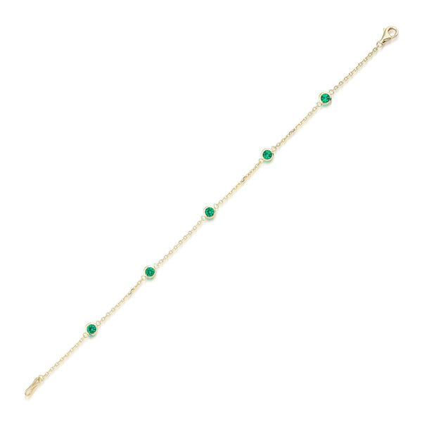 14K Gold Diamond and Natural Emerald Bracelet – LTB JEWELRY