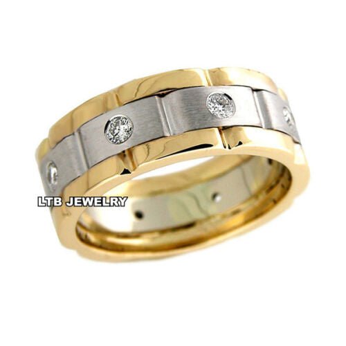 Two Tone Gold Mens Wedding Bands Rings – LTB JEWELRY