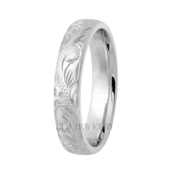 Platinum Wedding Band with Hammered Finish, 3mm or 4mm Wide, Rustic Wedding  Ring : : Handmade Products