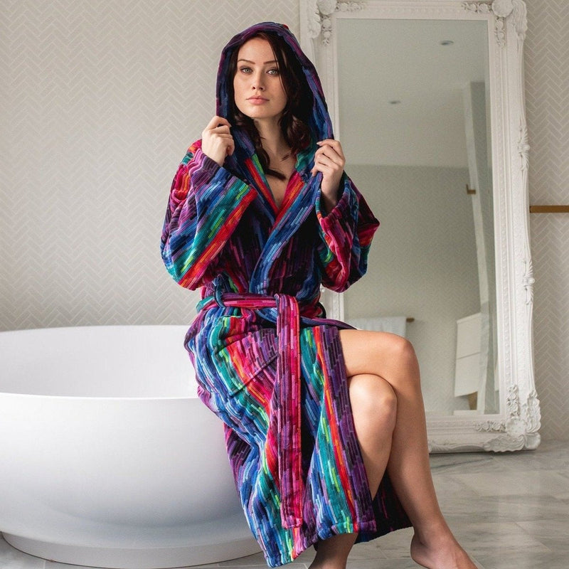 Women's Hooded Robe Multicolor | Bathrobe Collection | Bown of London ...