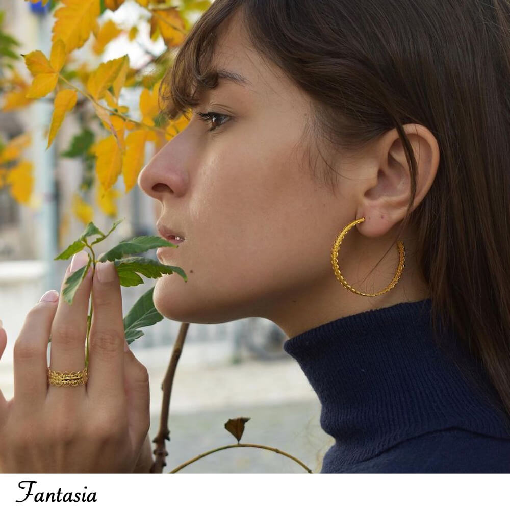 Silver filigree cuff bracelet with gold finish – Luisa Paixao