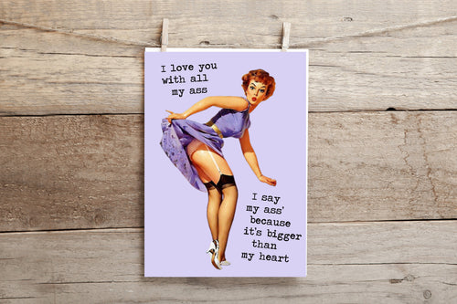 Put your big girl panties on and deal with shit, you got this .. funny,  inappropriate pin up girl greeting card