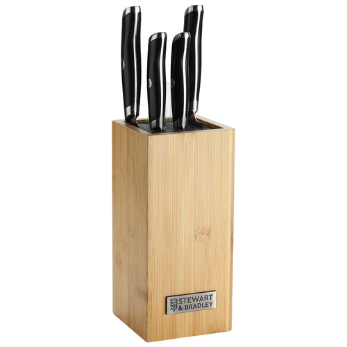 STEWART & BRADLEY 6 Pc Kitchen Knife Set plus Bamboo Block