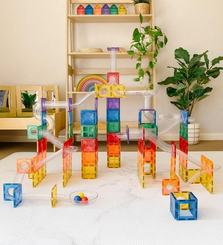 Connetix Magnetic Tiles Rainbow Ball Run Set