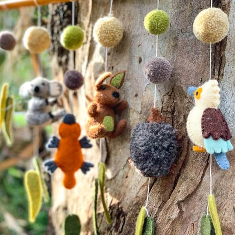 Australian Animals felted wall hanging by Tara Treasures