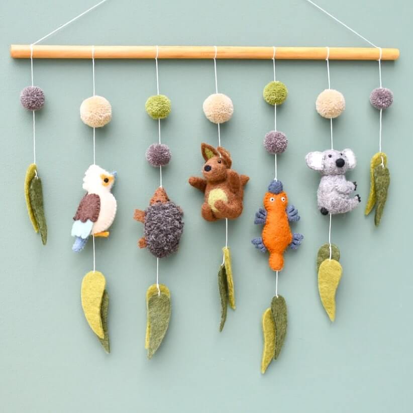Handmade Australian Animal Nursery Wall Hanging