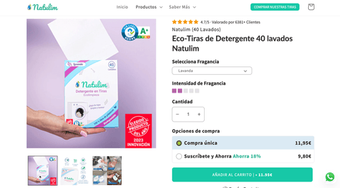 Step 1 how to put detergent discount code on Mercadona strips