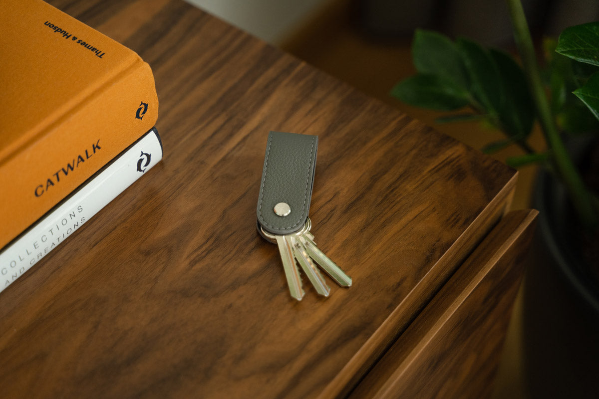 Compact Leather Key Organizer on a Table