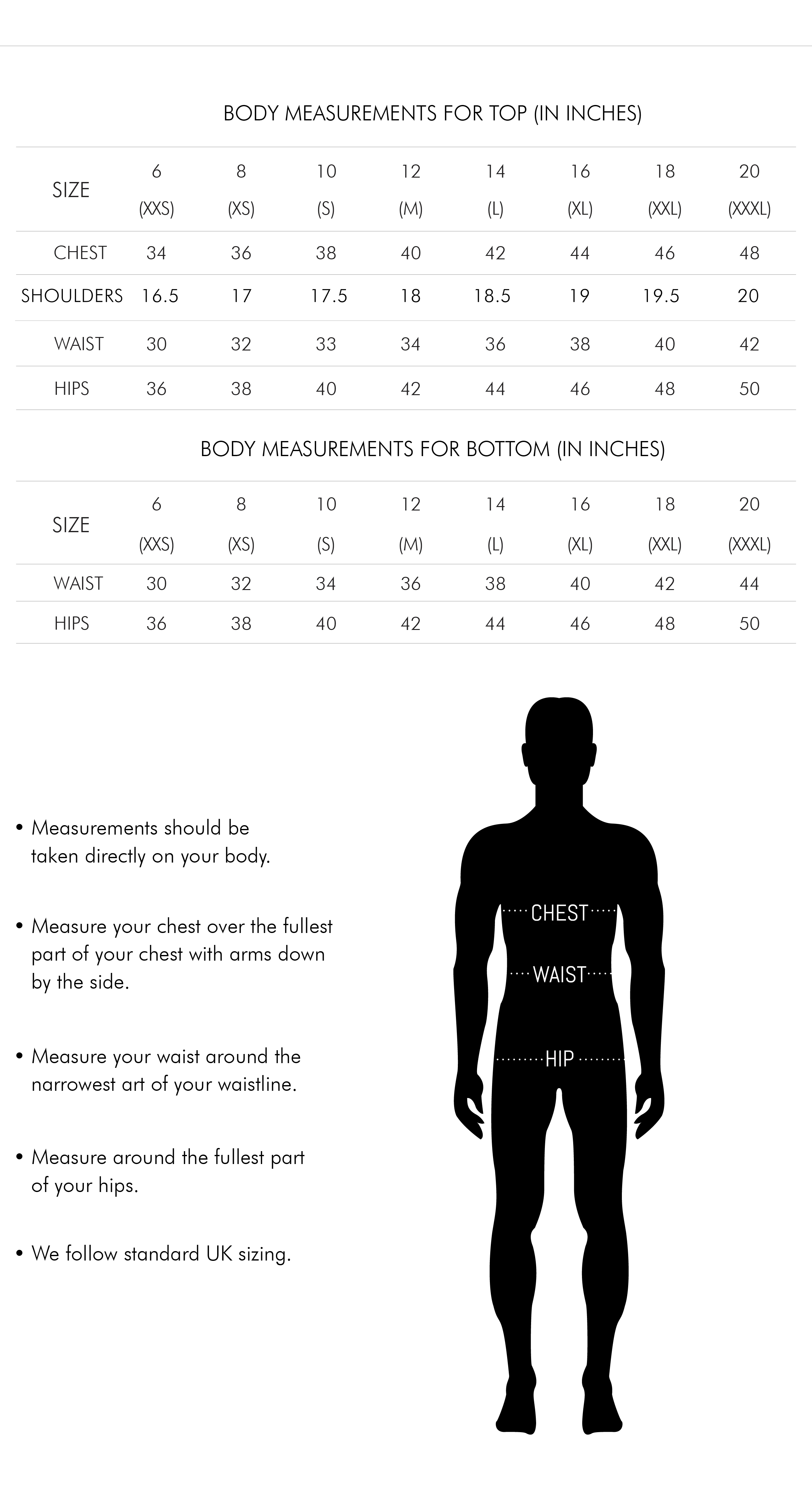 Perfect Fitting Size Guide @Aroka, Luxury Pret Fashion Clothing – Āroka