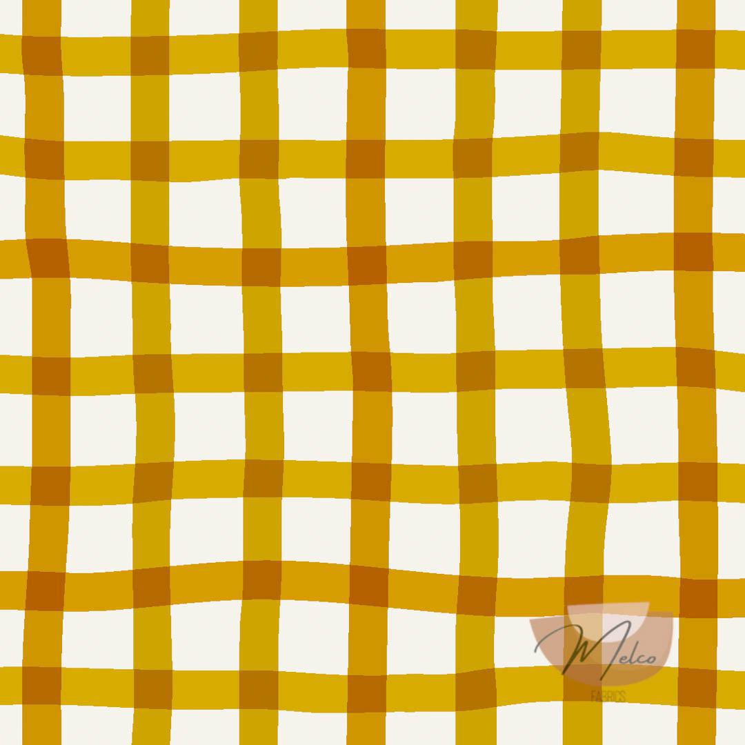 Wobbly gingham - gold