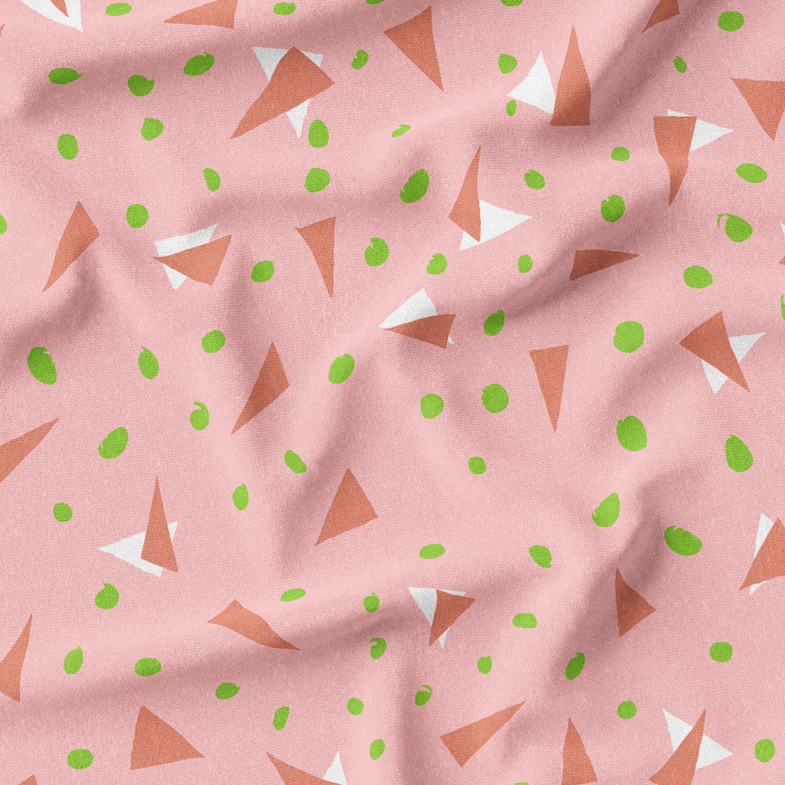 Pink and Orange Bold Print Jersey Fabric