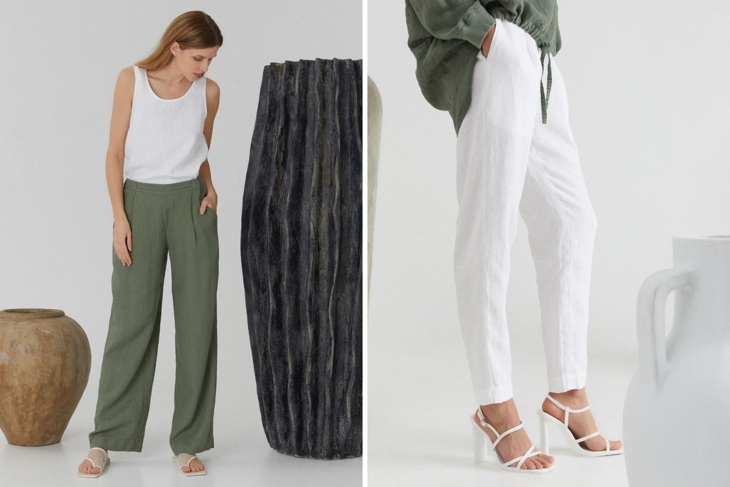 Linen trousers for women