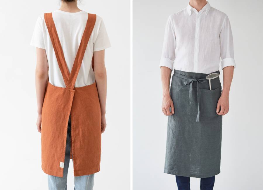 Crossback Linen Apron and Garcon linen apron 