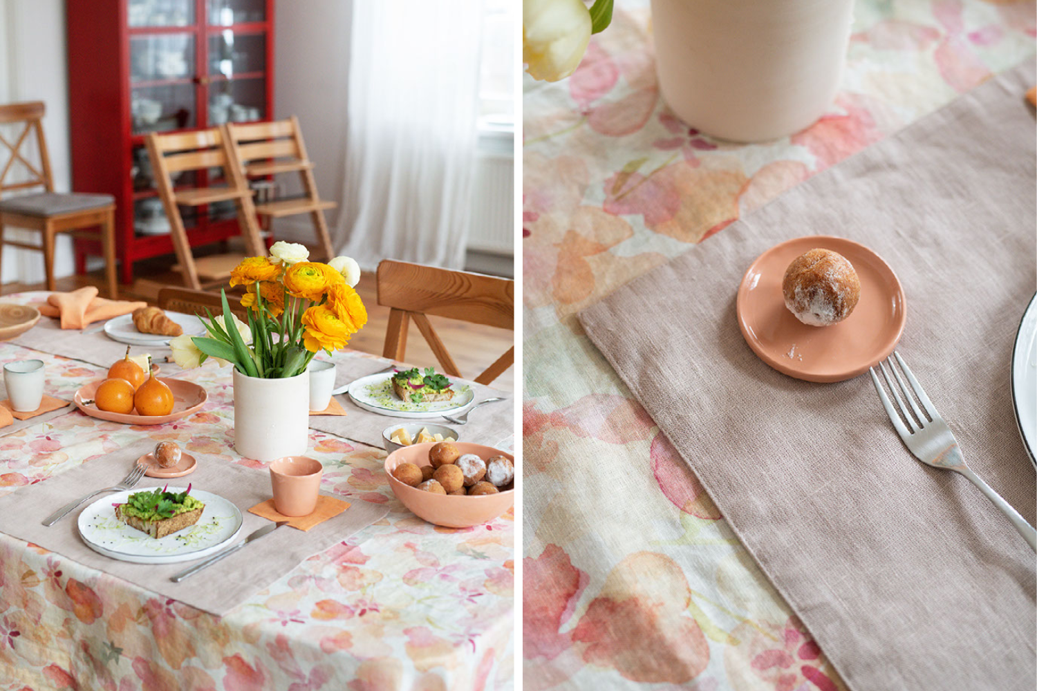 Linen table for easter