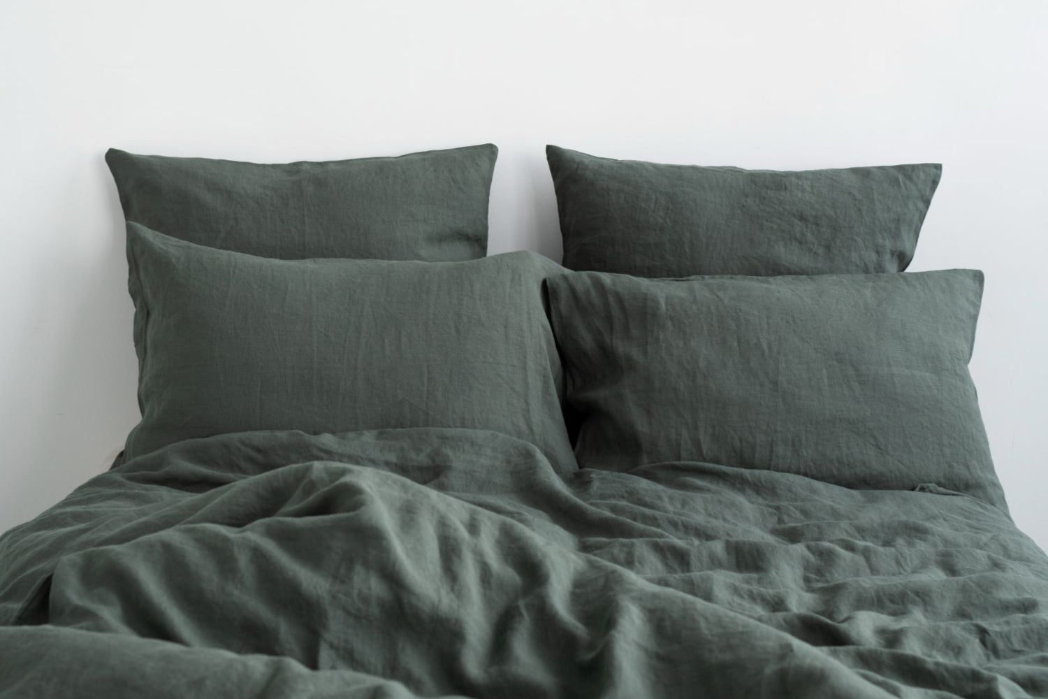 green linen pillowcases