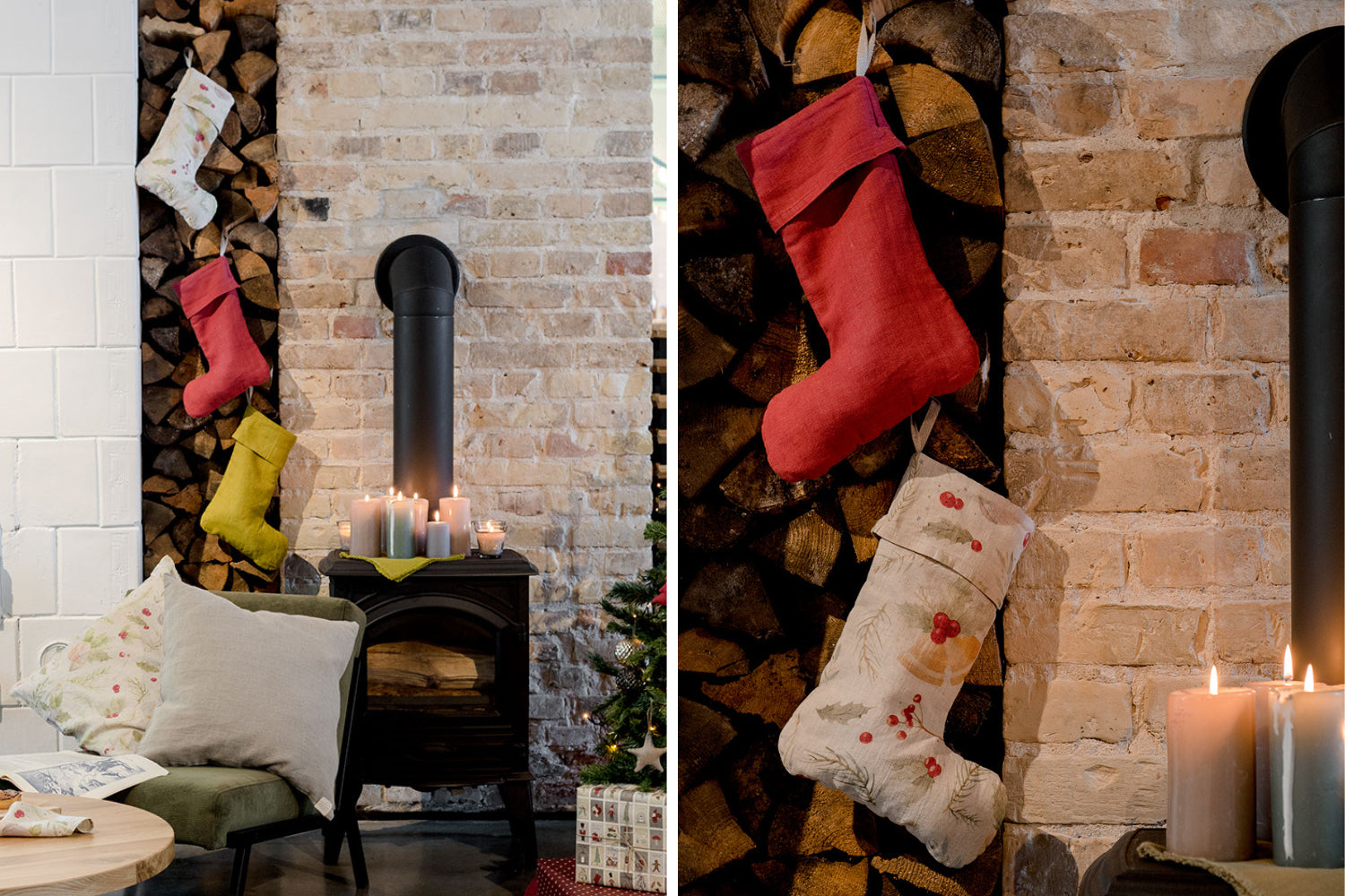 linen christmas stockings