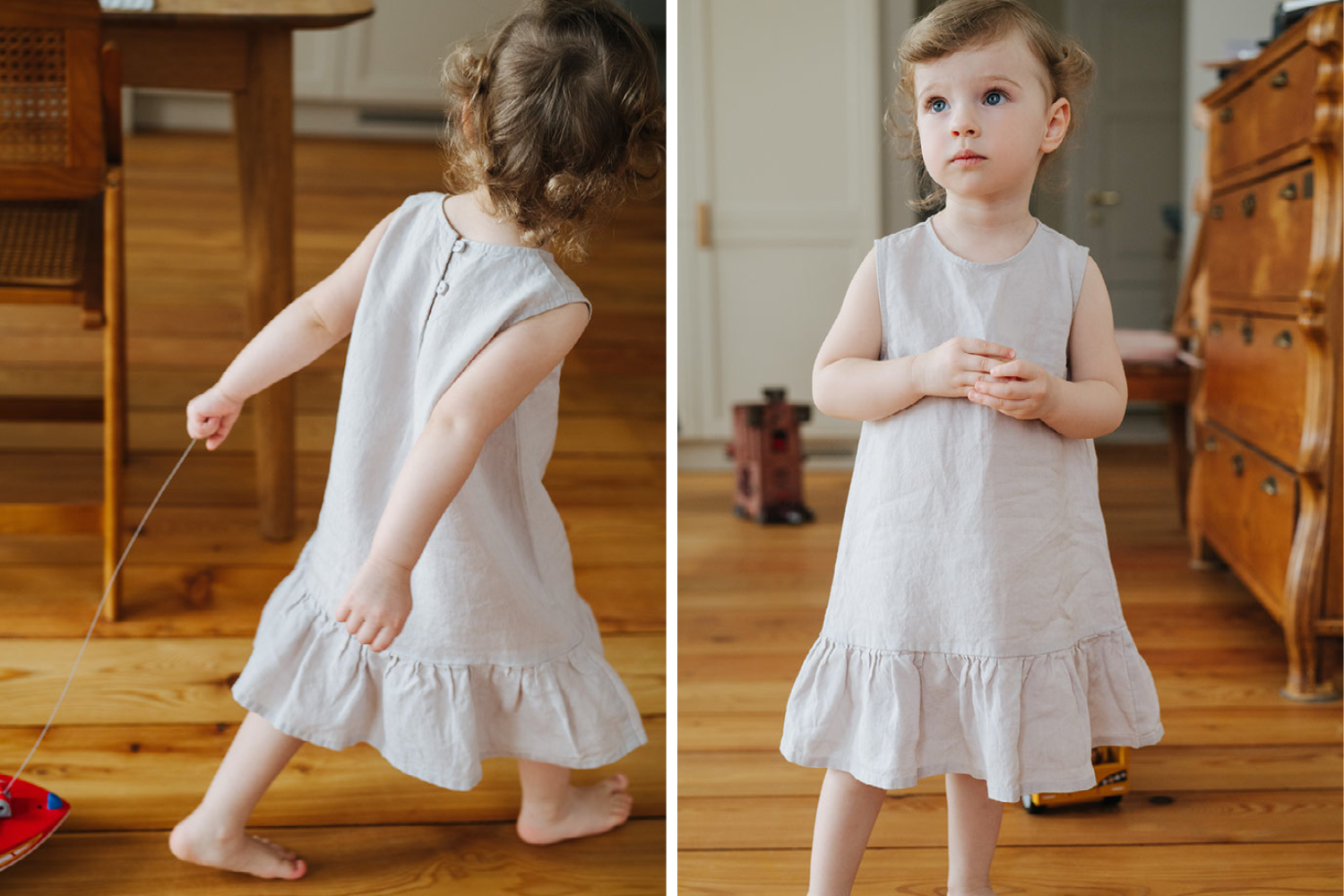 Linen summer dress for kids