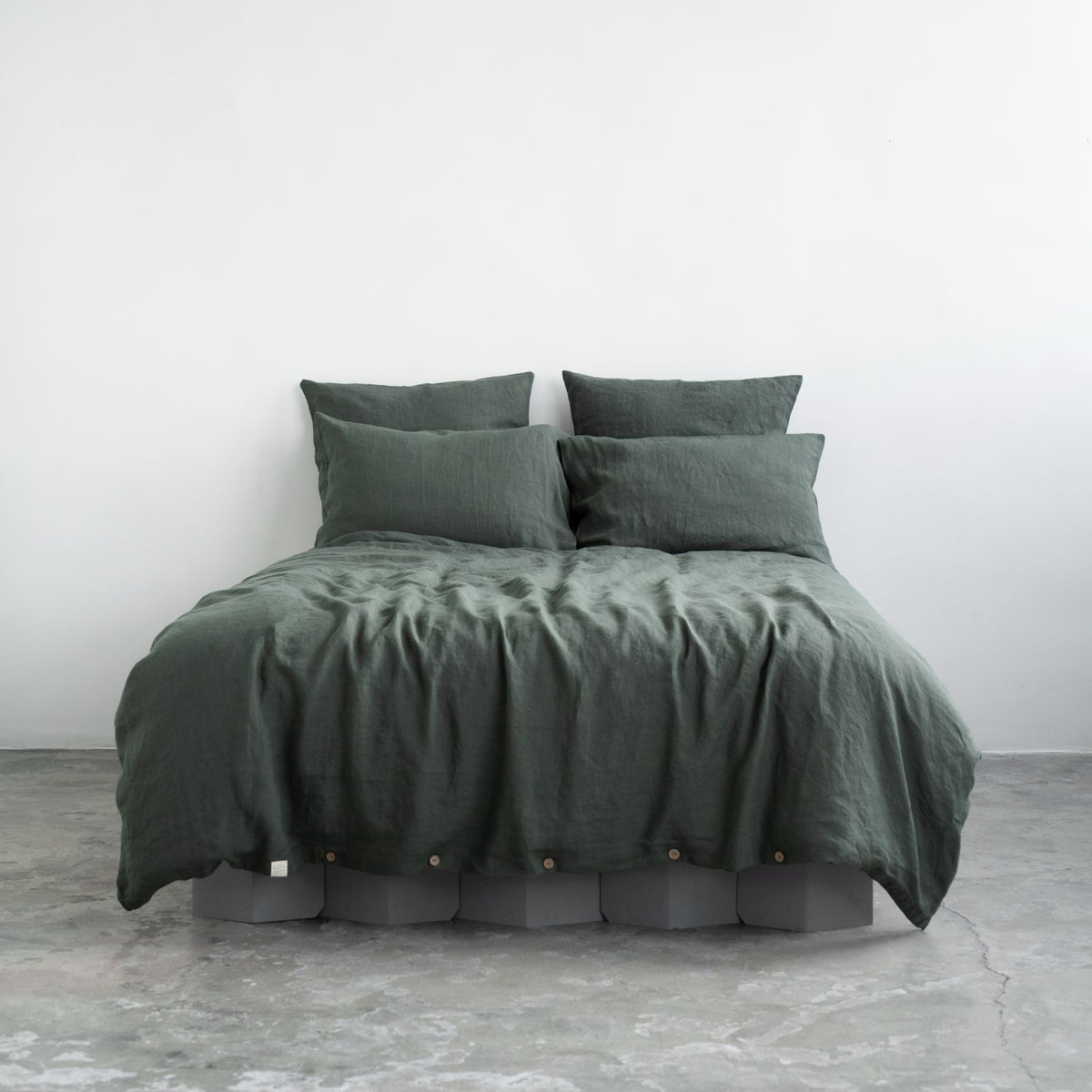 forest green linen duvet cover