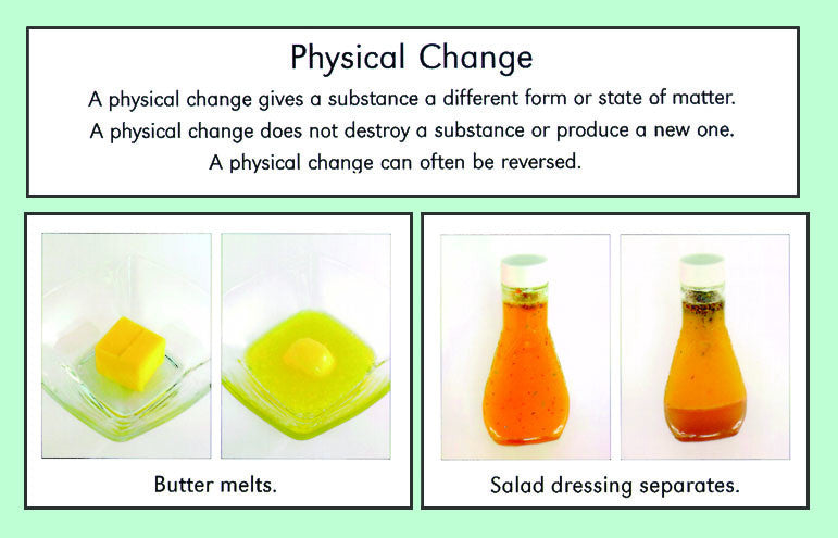 list three examples of physical changes.