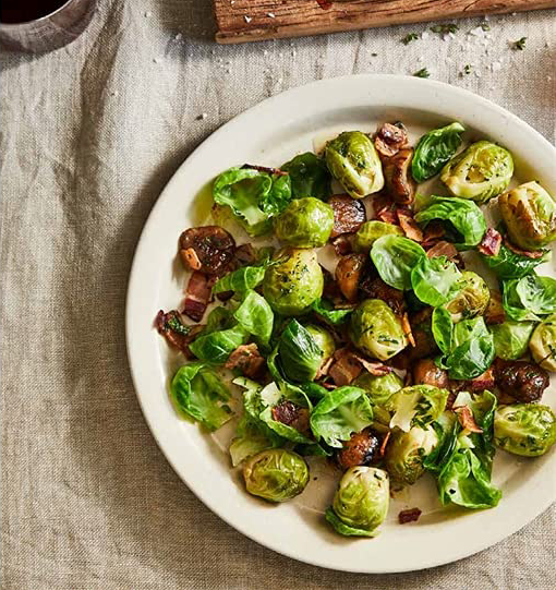 Brussels Sprouts, Chestnuts and Pancetta by Stephanie Alexander 