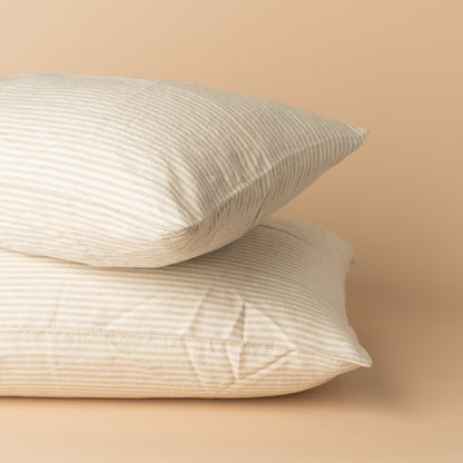Linen Pillowcase | Natural Stripe | Set of 2 -  -  - Saardé - Saardé.