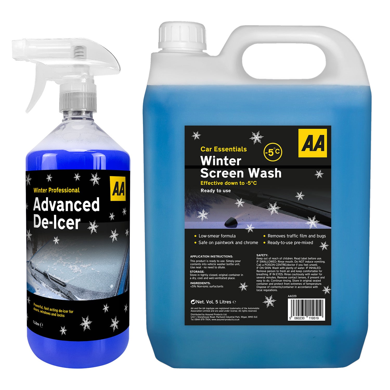 Winter Car Essentials. De-icer, windscreen clearing, engine care